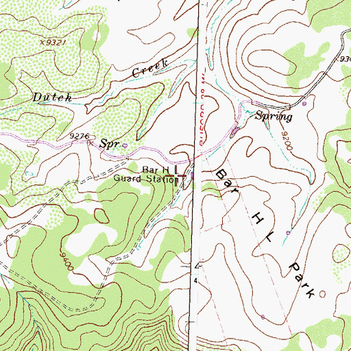 Topographic Map of Bar H L Guard Station, CO