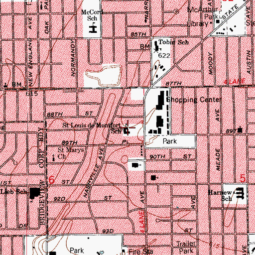 Topographic Map of Saint Louis de MontFort School, IL