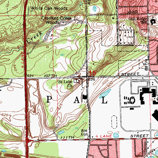 Topographic Map of Saint Luke Church, IL