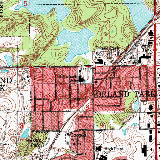 Topographic Map of Saint Michael School, IL