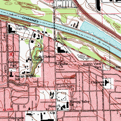 Topographic Map of Saint Spyridon Greek Orthodox Church, IL