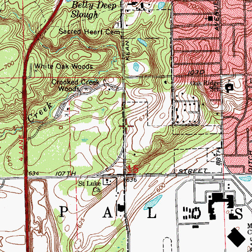 Topographic Map of South Mount Forest (historical), IL