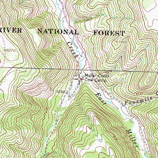 Topographic Map of Miller Creek Cow Camp, CO