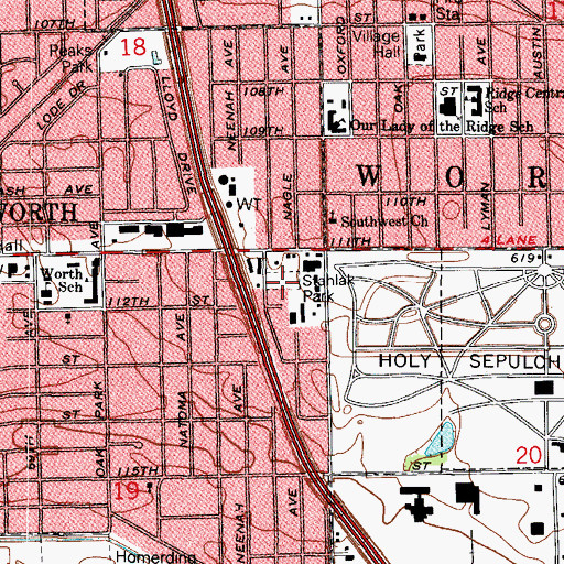 Topographic Map of Stahlak Park, IL