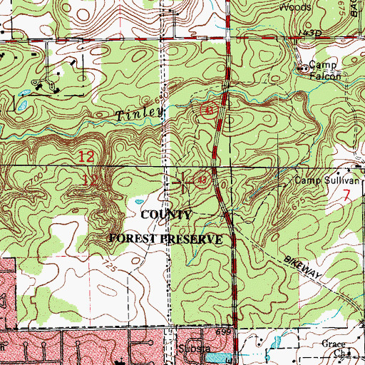 Topographic Map of Sundale Park, IL