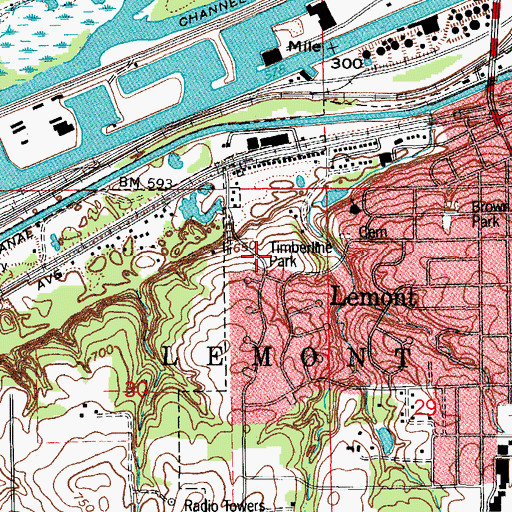 Topographic Map of Timberline Park, IL