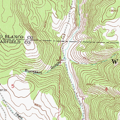 Topographic Map of Buckskin Gulch, CO