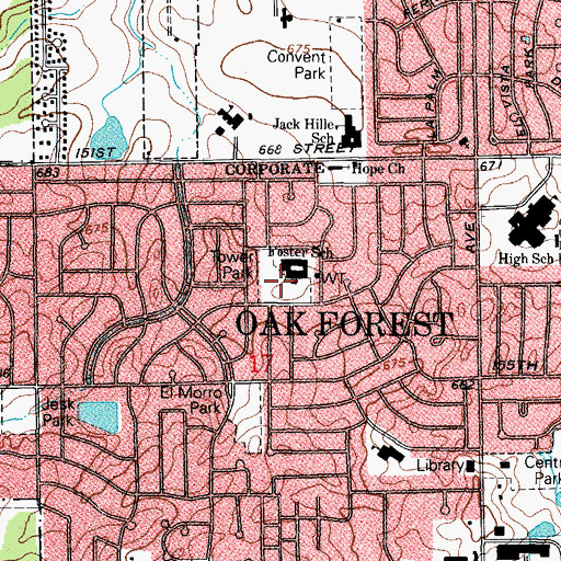 Topographic Map of Tower Park, IL