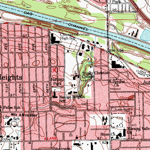Topographic Map of Trinity Christian College, IL