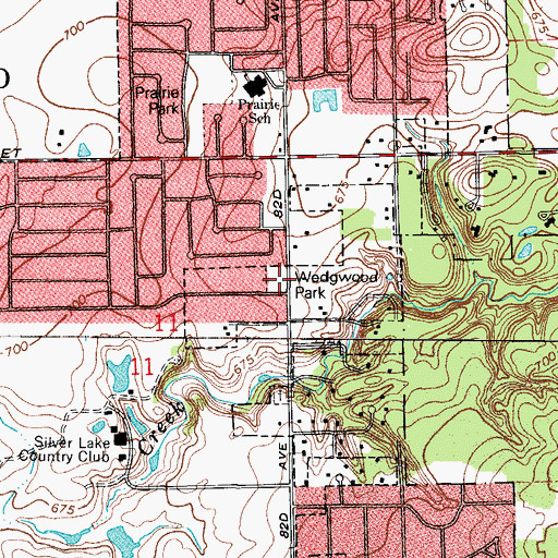 Topographic Map of Wedgwood Park, IL