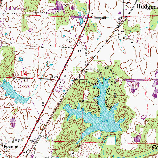 Topographic Map of Fountain School (historical), IL