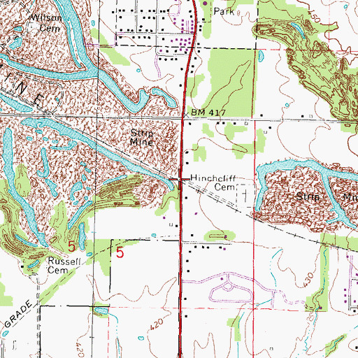 Topographic Map of Fredonia, IL