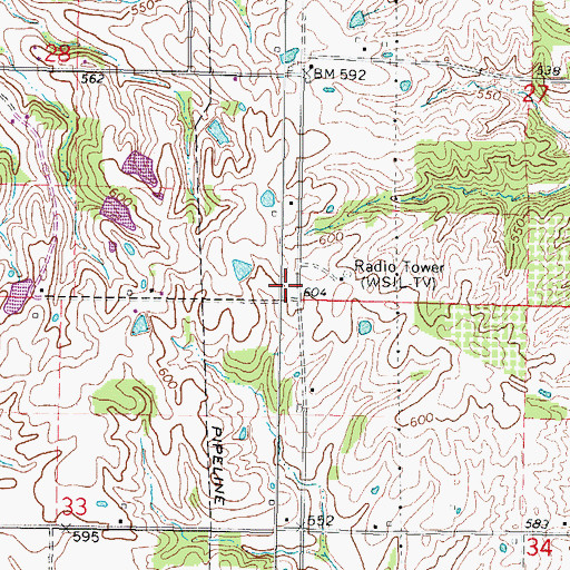 Topographic Map of Howerton School (historical), IL