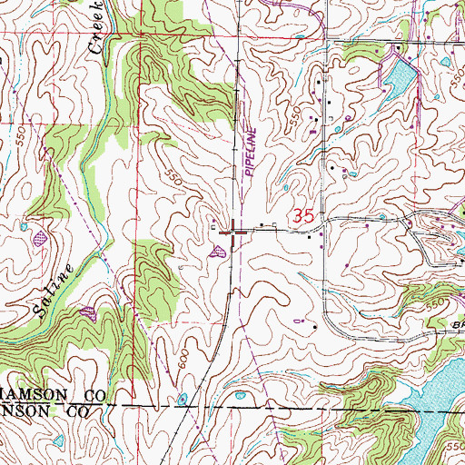 Topographic Map of Kelleys, IL