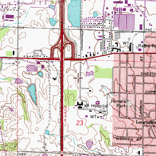 Topographic Map of Mission Ridge School (historical), IL