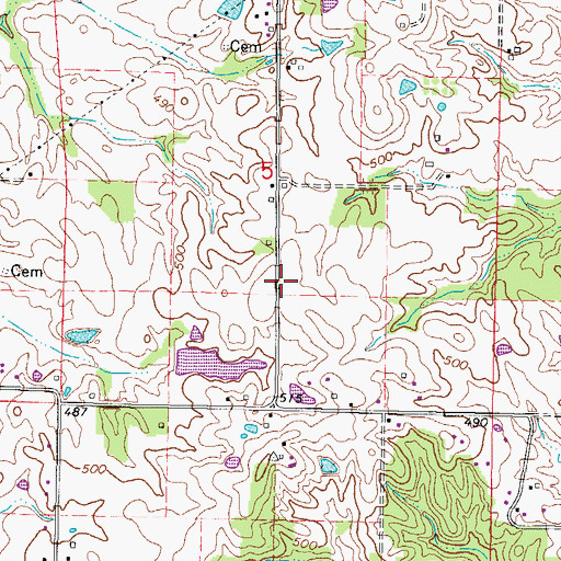 Topographic Map of Moak School (historical), IL