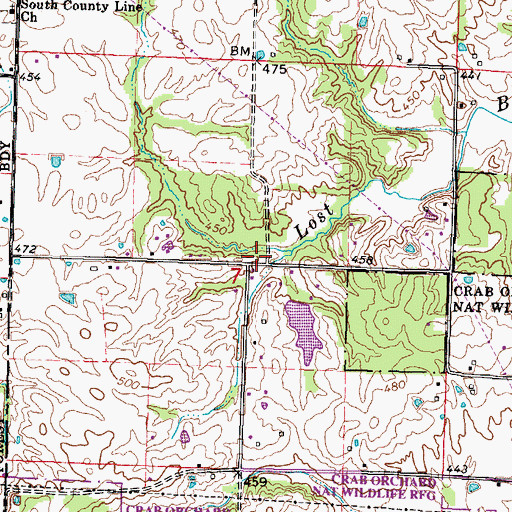 Topographic Map of New Hope Church (historical), IL