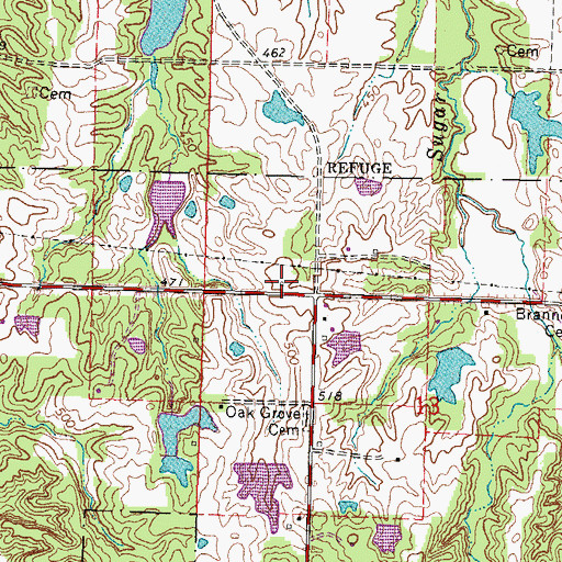 Topographic Map of Oak Grove School (historical), IL