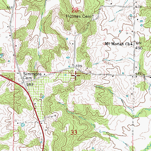 Topographic Map of Oak Grove School (historical), IL