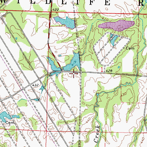 Topographic Map of Ogden School (historical), IL