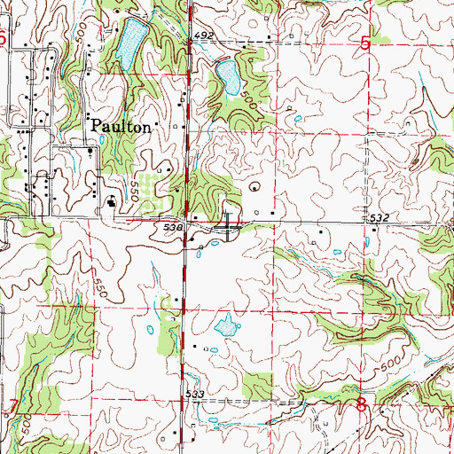 Topographic Map of Pleasant Grove Church, IL