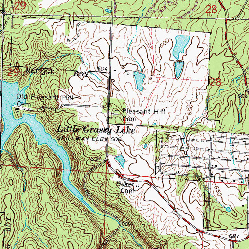 Topographic Map of Pleasant Hill Church (historical), IL