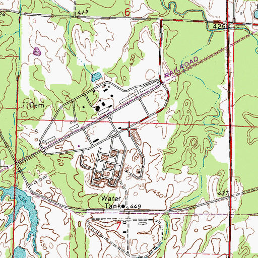 Topographic Map of Armstrong School (historical), IL