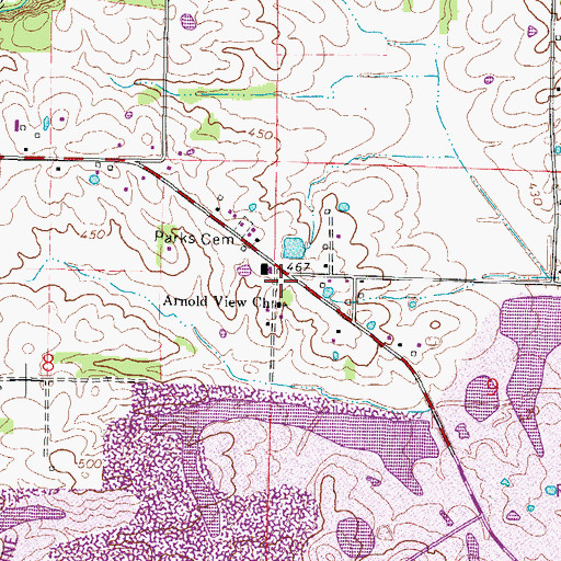 Topographic Map of Arnold School (historical), IL