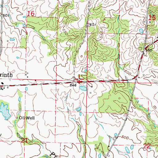 Topographic Map of Center School (historical), IL