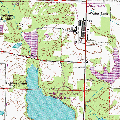 Topographic Map of Chamnesstown School (historical), IL