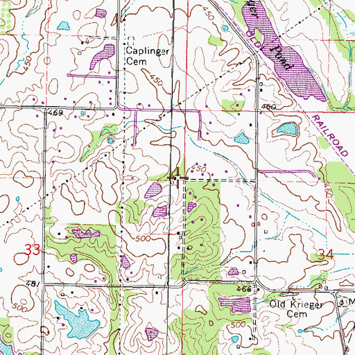 Topographic Map of Cherry Valley School (historical), IL