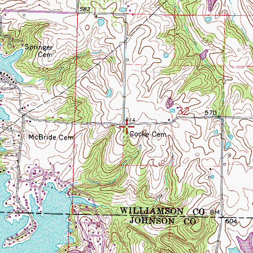 Topographic Map of Christadelphia Church (historical), IL