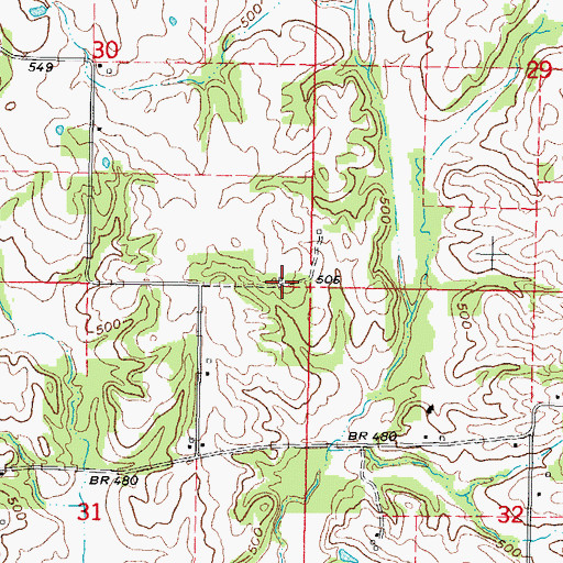 Topographic Map of Concord School (historical), IL