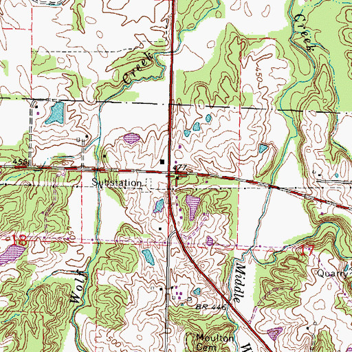 Topographic Map of Crain School (historical), IL