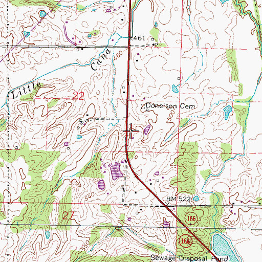Topographic Map of Donelson School (historical), IL