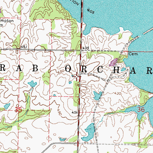 Topographic Map of East Hampton School (historical), IL