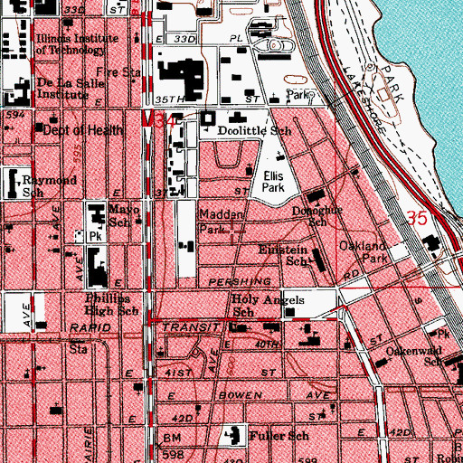 Topographic Map of Aldine Square, IL