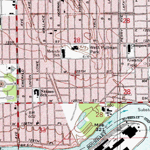 Topographic Map of Andrews and Hurds Subdivision, IL
