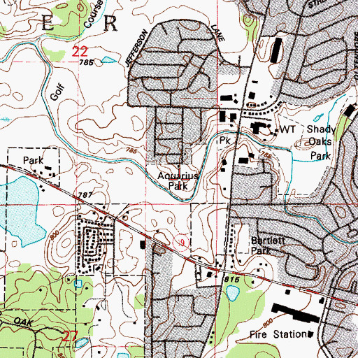 Topographic Map of Aquarius Park, IL