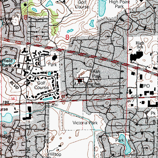 Topographic Map of Neil Armstrong Elementary School, IL