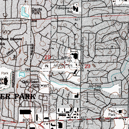 Topographic Map of Atcher Park, IL