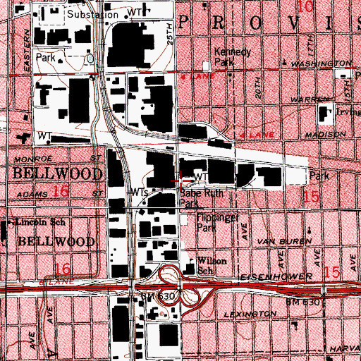 Topographic Map of Babe Ruth Park, IL