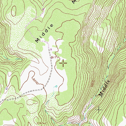 Topographic Map of Middle Mountain, CO