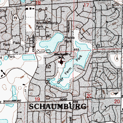 Topographic Map of Elizabeth Blackwell Elementary School, IL