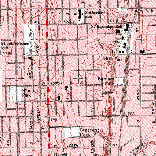 Topographic Map of Blue Island, IL