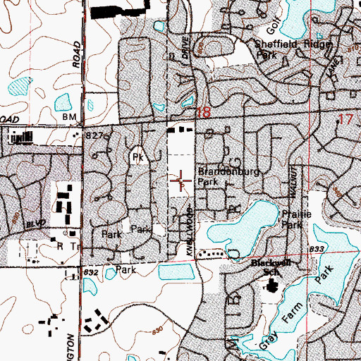 Topographic Map of Brandenburg Park, IL