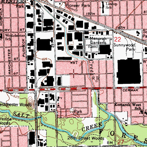 Topographic Map of Broadview College (historical), IL