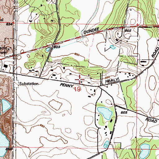 Topographic Map of Bucklin School (historical), IL