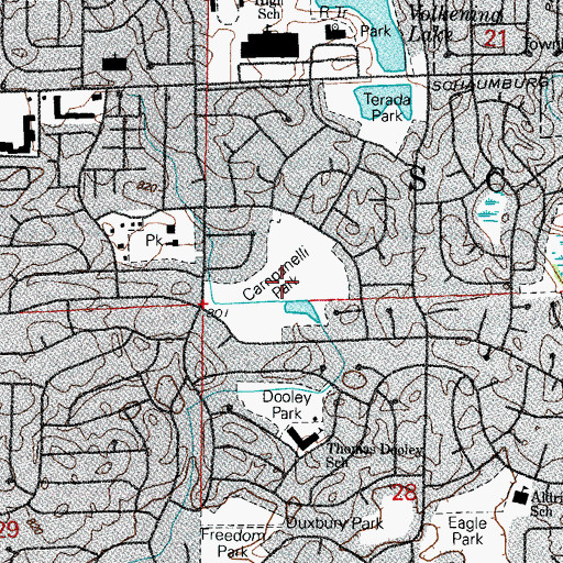 Topographic Map of Campanelli Park, IL