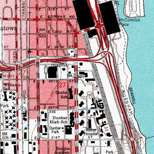 Topographic Map of Carville, IL